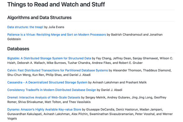a big list of things to read and watch